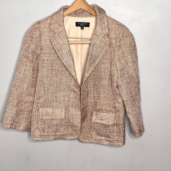 Talbots Women's Woven Open Linen‎ Blend Blazer- Size 6P - Picture 1 of 4